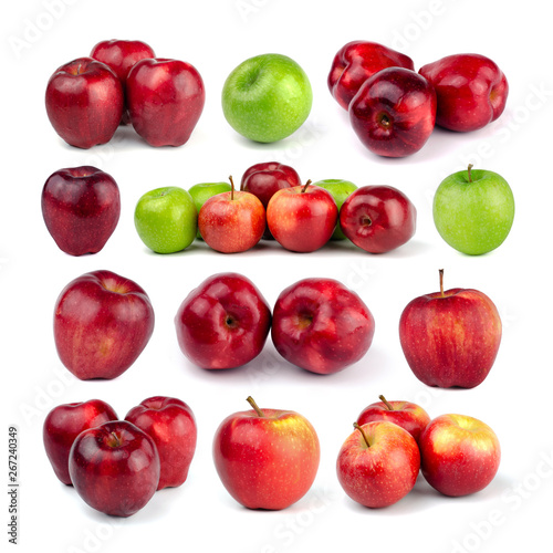 Fresh apples isolated on white background.