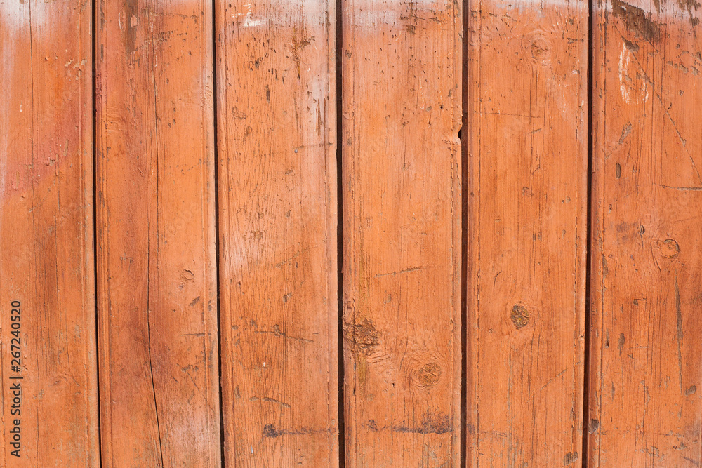 Fototapeta premium Orange Wooden Background, Wood Texture with paint