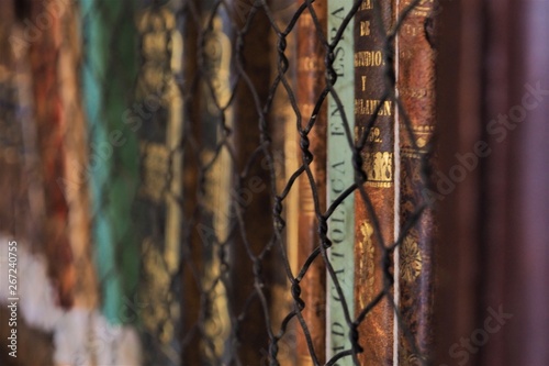 Shelf with old vintage books