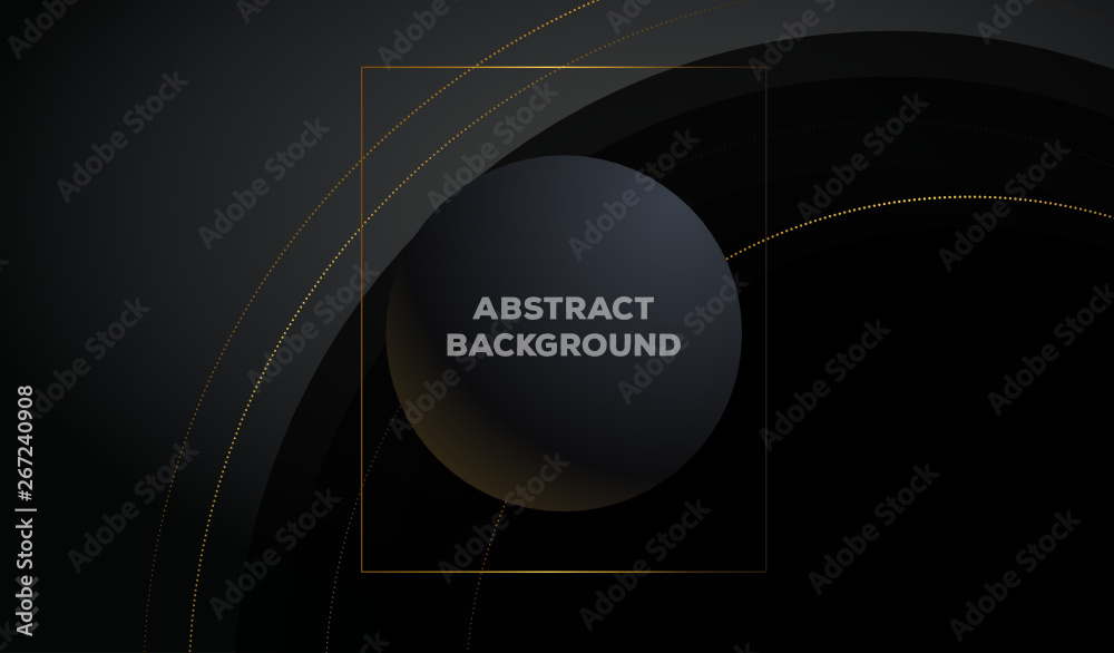 Abstract 3d background with black paper layers. Vector geometric ...