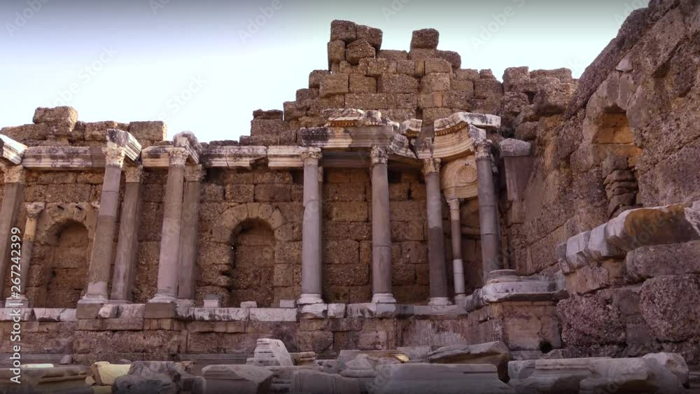 Ancient Greek city Side on the Mediterranean coast. One of the tourist gems of Turkey. Ancient Greek city Side on the Mediterranean coast. One of the tourist gems of Turkey.