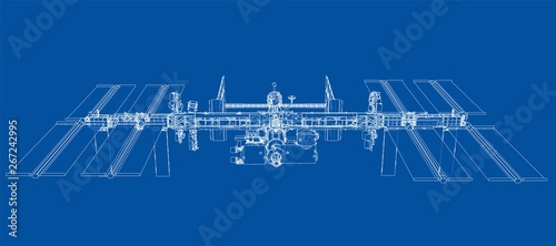 Abstract Spaceship Outline. Vector