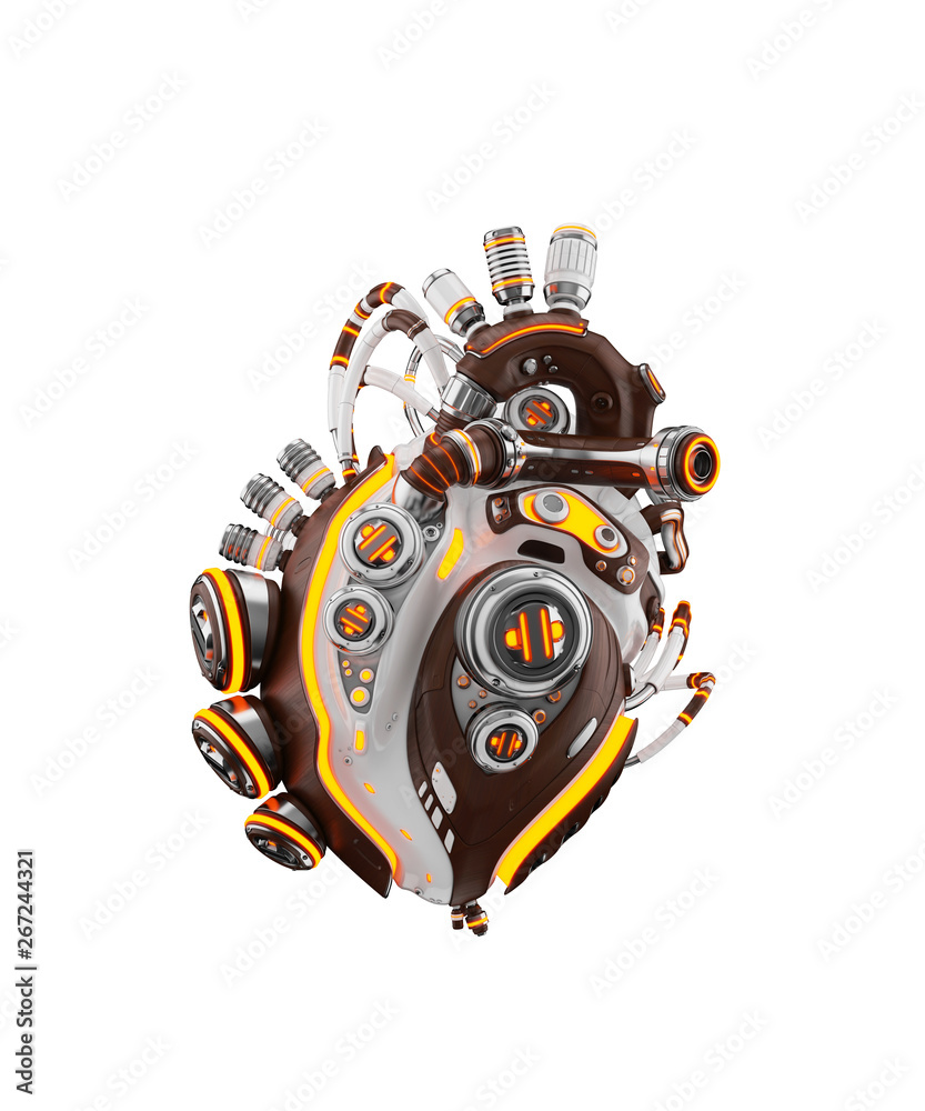 Fototapeta premium Sci-fi artificial heart 3d rendering