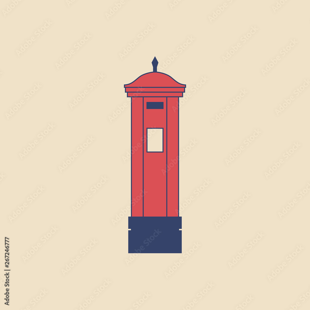 Vector Royal mail post in modern flat style on light background. Poster with Royal mail post Vector Royal mail post in modern flat style on light background. Poster with Royal mail post