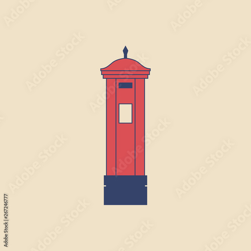 Vector Royal mail post in modern flat style on light background. Poster with Royal mail post