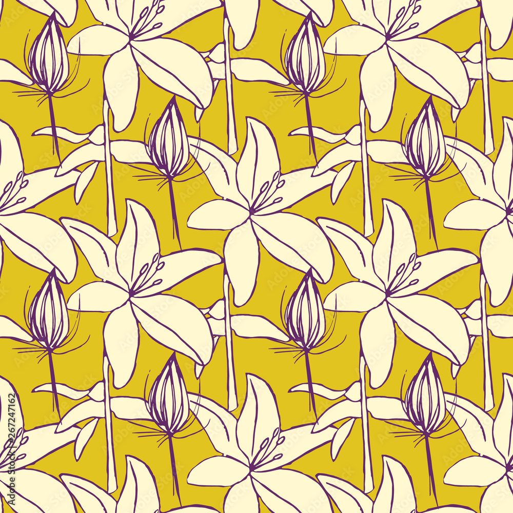 seamless vector pattern with abstract plants seamless vector pattern with abstract plants