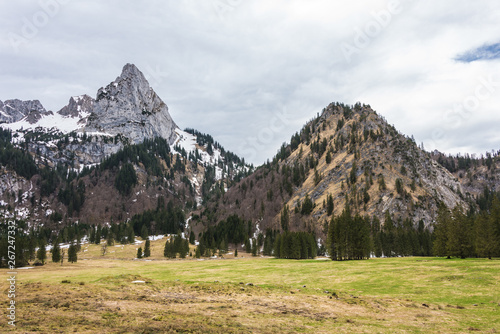 The beautiful mountain Geiselstein near the town Halblech in Bavaria