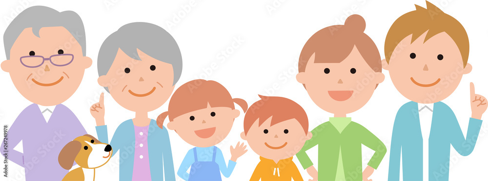 六人家族 正面 上半身