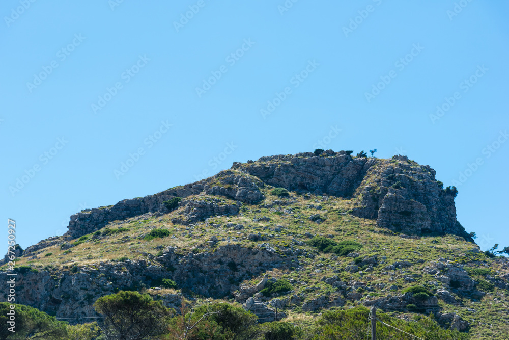 Mountain landscape in a sunny day in Rhodes