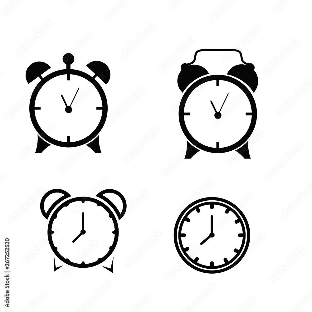 Set of clock flat icon Set of clock flat icon