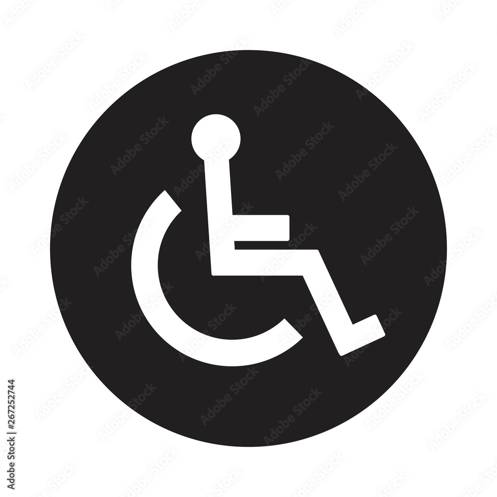 Disabled Handicap Icon isolated on white background Disabled Handicap Icon isolated on white background