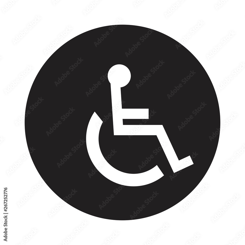 Disabled Handicap Icon isolated on white background Disabled Handicap Icon isolated on white background