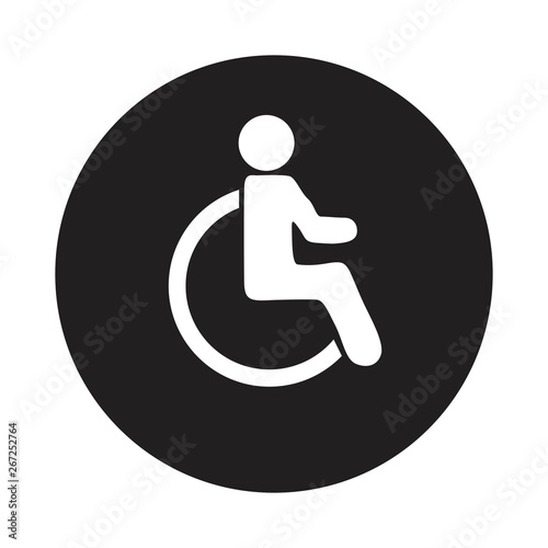 Disabled Handicap Icon isolated on white background