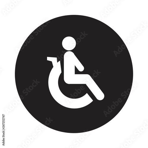 Disabled Handicap Icon isolated on white background