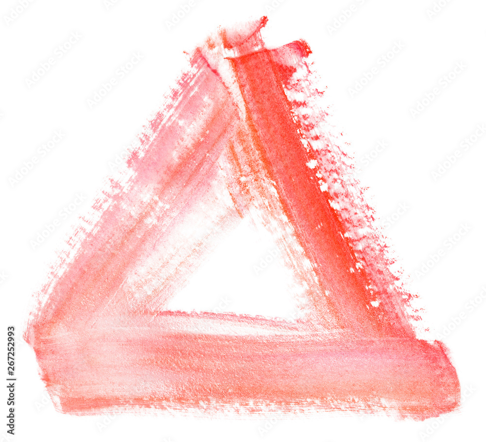 Fototapeta premium watercolor triangle red on a white background