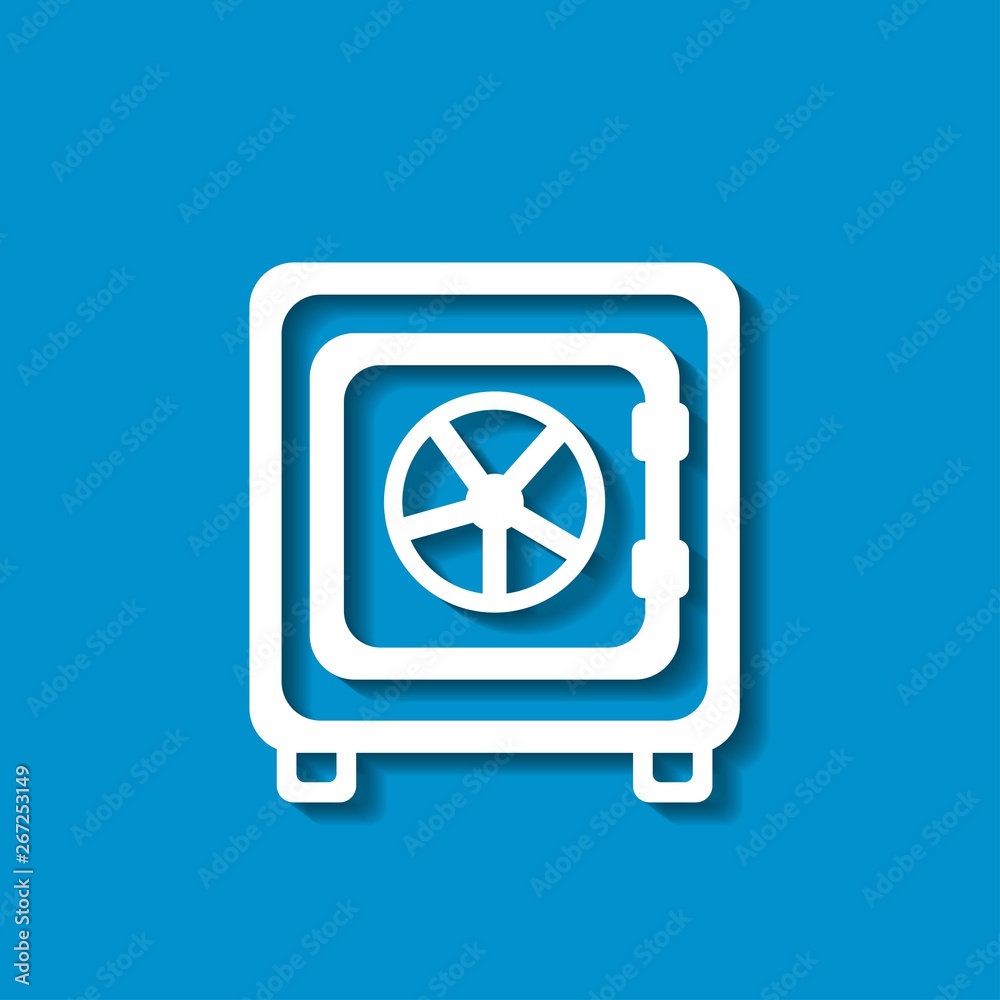 Metal bank safe vector icon in a flat style Metal bank safe vector icon in a flat style