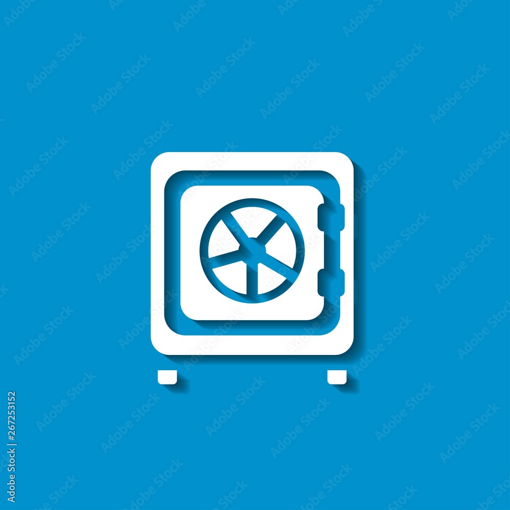 Metal bank safe vector icon in a flat style Metal bank safe vector icon in a flat style