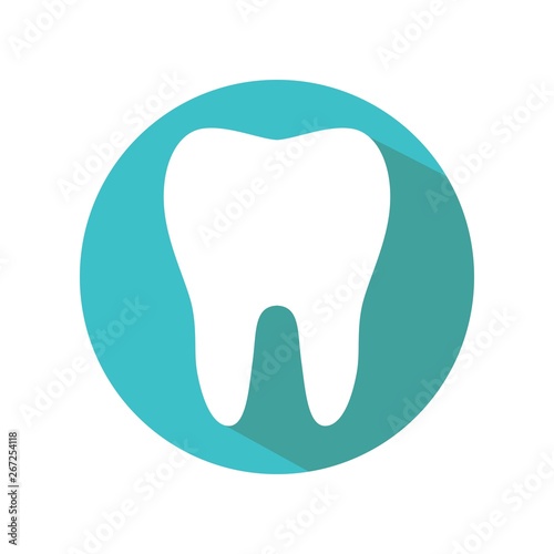 Tooth icon in flat style