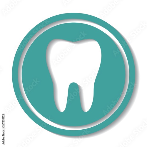Tooth icon in flat style