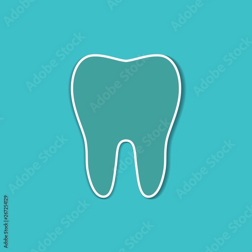 Tooth icon in flat style