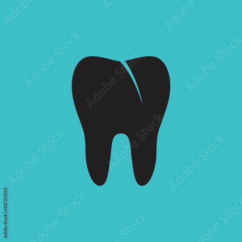 Tooth icon in flat style