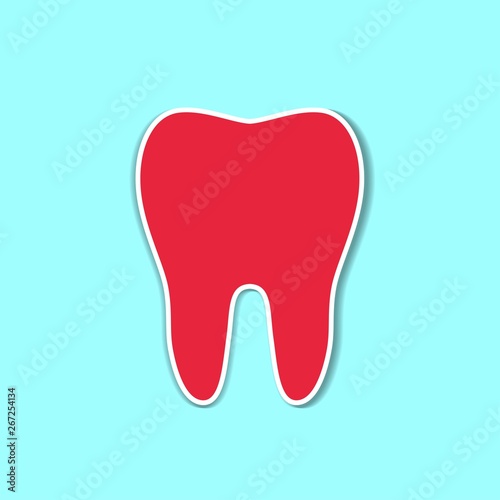 Tooth icon in flat style