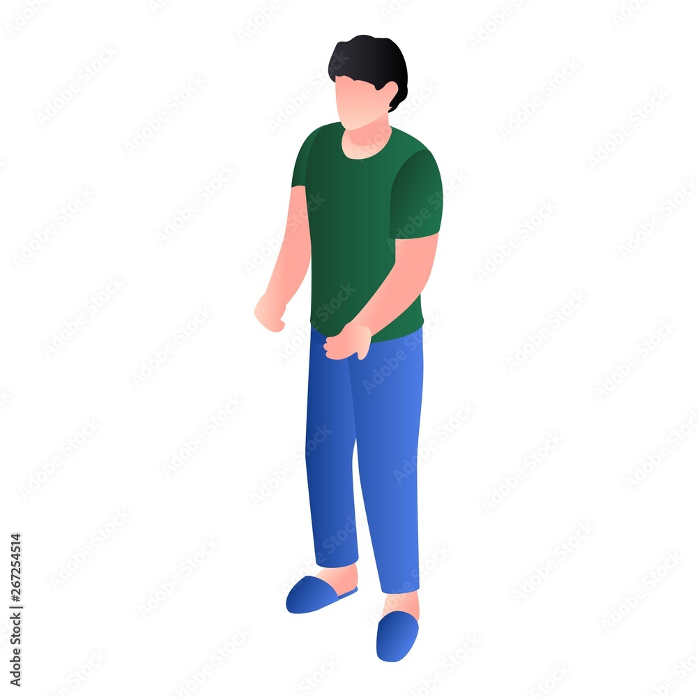 Boy waiting parcel icon. Isometric of boy waiting parcel vector icon for web design isolated on white background Boy waiting parcel icon. Isometric of boy waiting parcel vector icon for web design isolated on white background