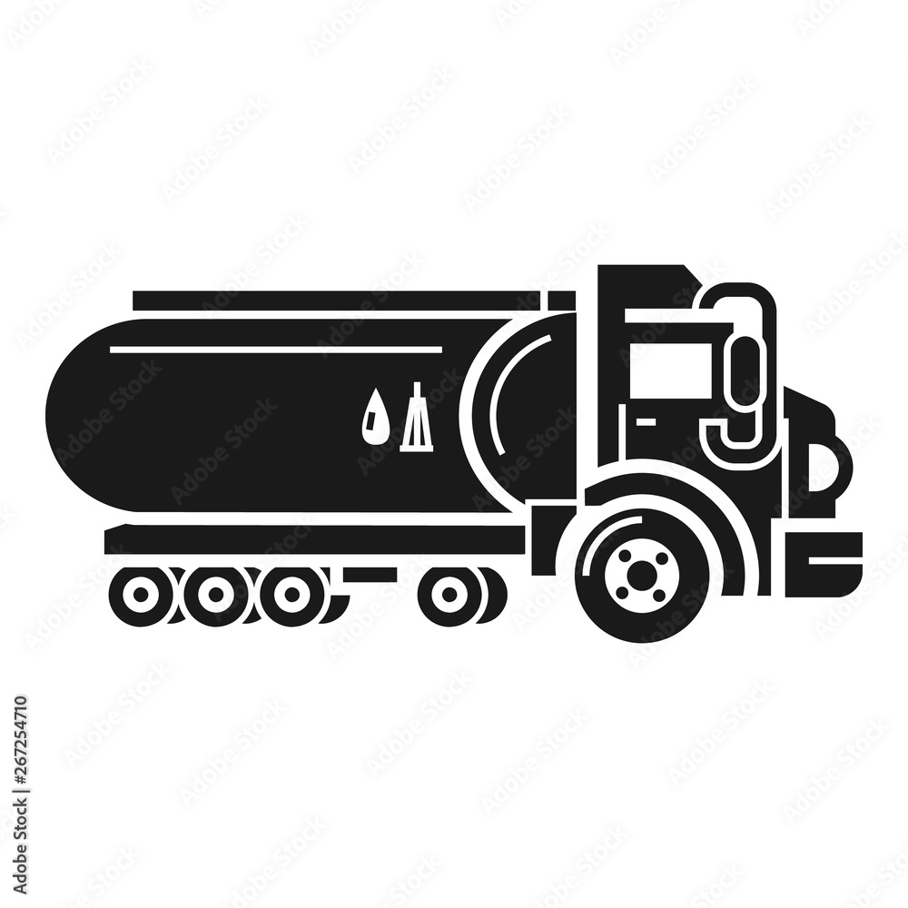 Fuel cistern truck icon. Simple illustration of fuel cistern truck vector icon for web design isolated on white background