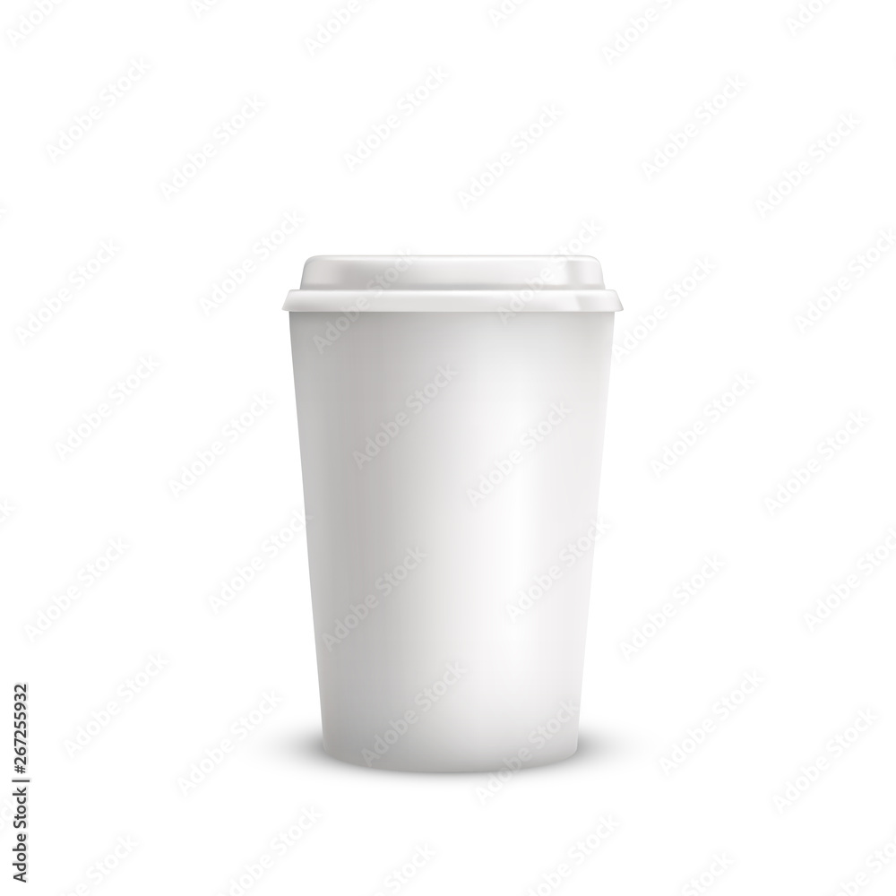 realistic plastic coffee cup. Vector realistic plastic coffee cup. Vector