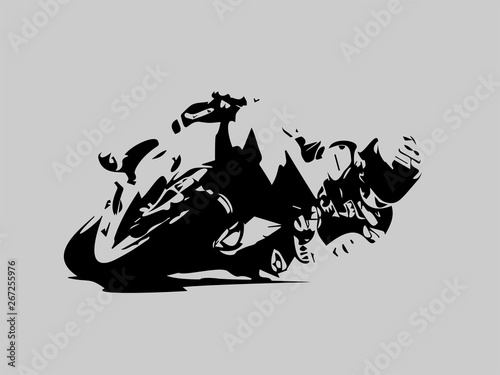 Sports motorcycle on a gray background