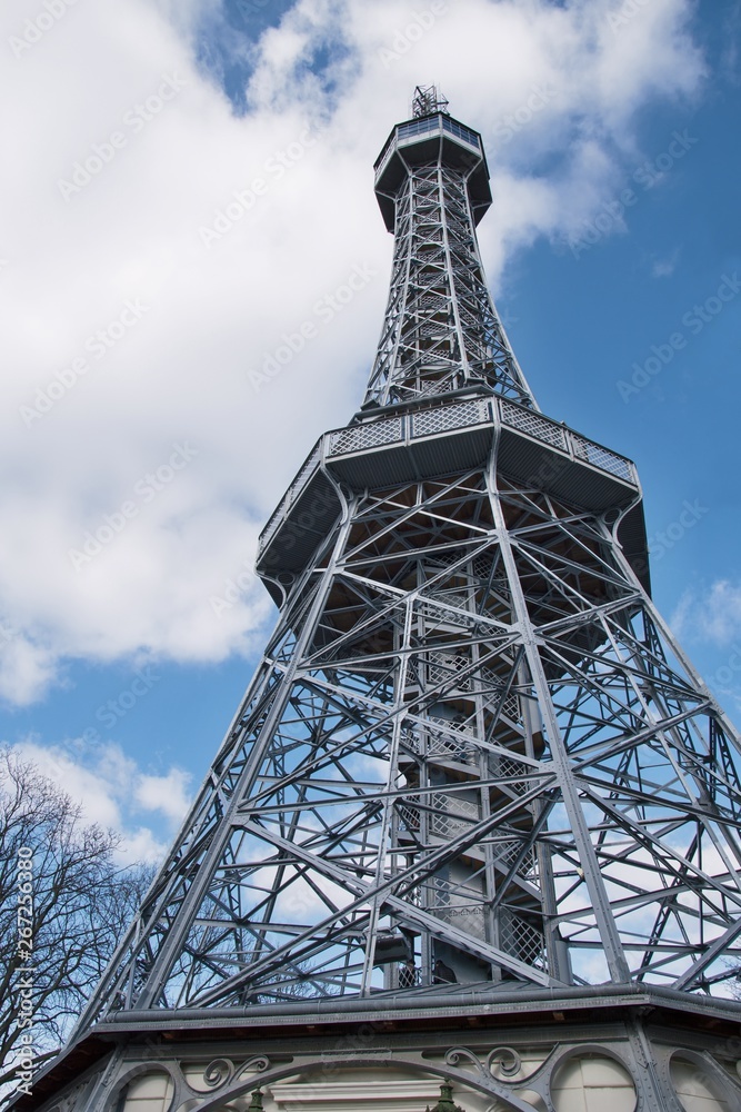Petrin Tower in Prague. The observation tower was built in 1891.