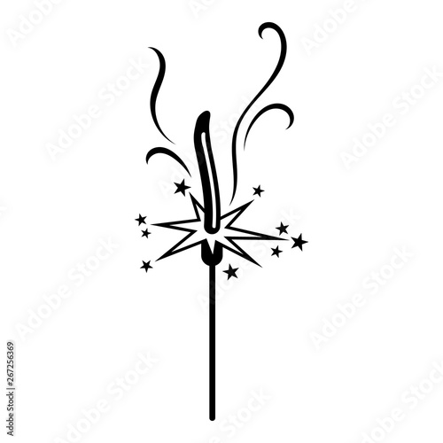 Sparkler icon. Simple illustration of sparkler vector icon for web design isolated on white background