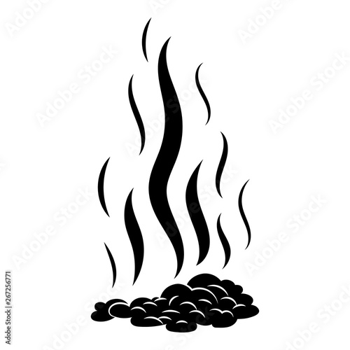 Burned campfire icon. Simple illustration of burned campfire vector icon for web design isolated on white background