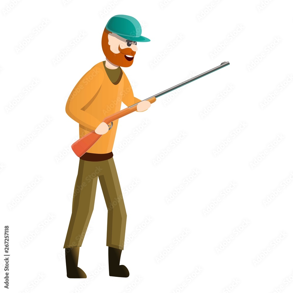 Hunter take rifle icon. Cartoon of hunter take rifle vector icon for web design isolated on white background Hunter take rifle icon. Cartoon of hunter take rifle vector icon for web design isolated on white background
