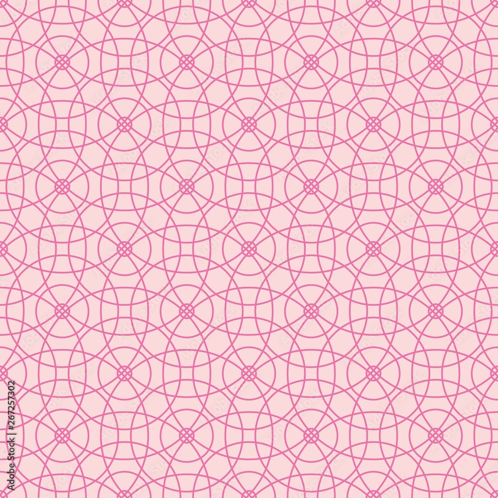 Seamless pattern of abstract pink circles on a light pink background for fabric, wallpaper, tablecloths, prints and designs. The EPS file (vector) has a pattern that will smoothly fill any shape. Seamless pattern of abstract pink circles on a light pink background for fabric, wallpaper, tablecloths, prints and designs. The EPS file (vector) has a pattern that will smoothly fill any shape.
