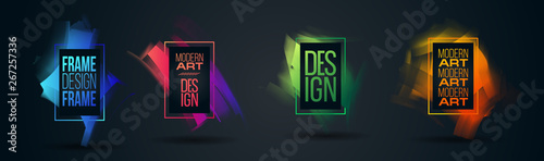 Vector frame Art graphics for hipsters . dynamic frame stylish geometric black