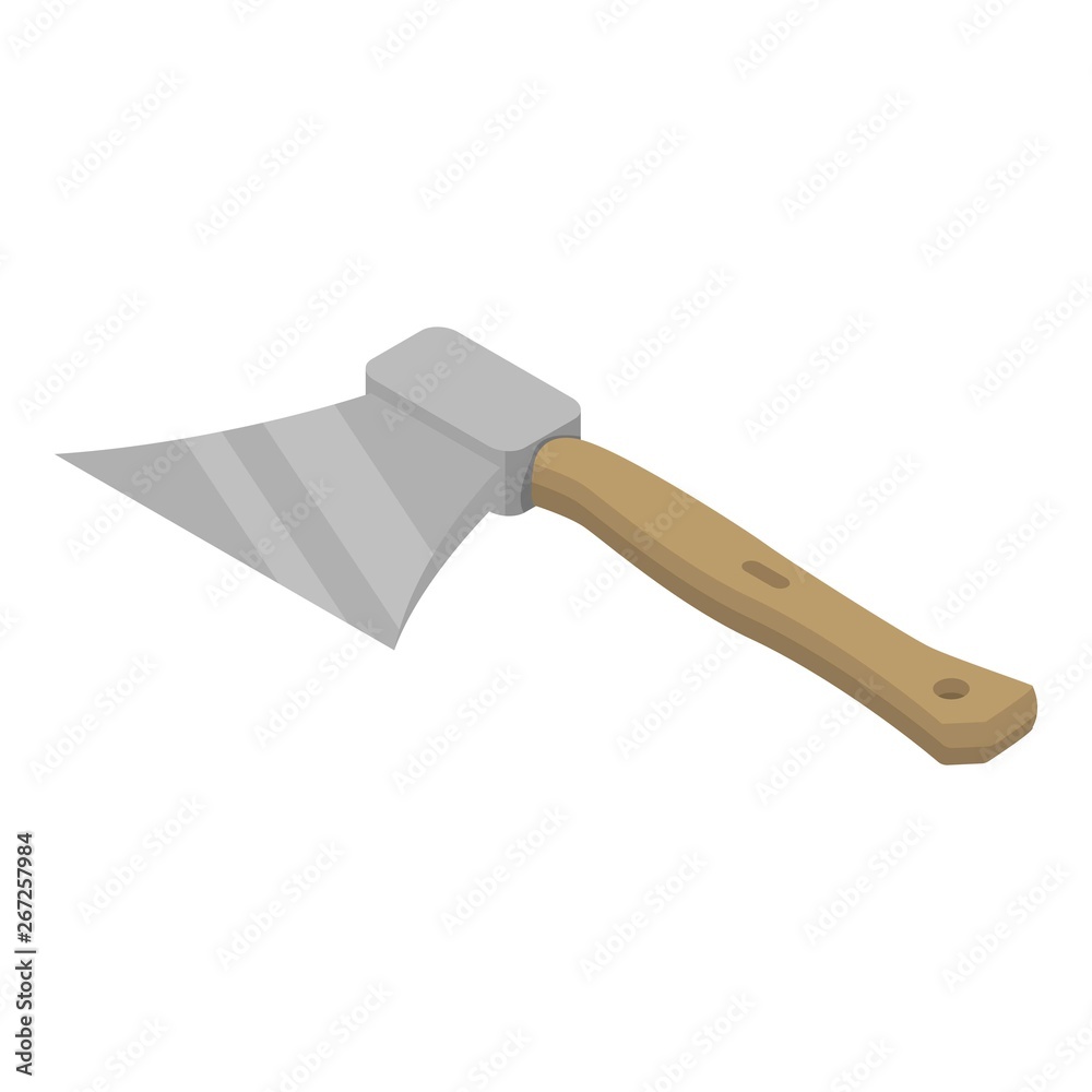 Hunter axe icon. Isometric of hunter axe vector icon for web design isolated on white background Hunter axe icon. Isometric of hunter axe vector icon for web design isolated on white background