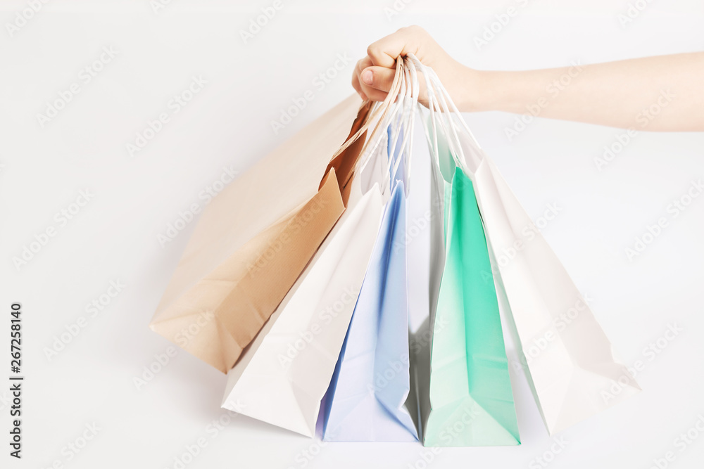 Paper bag on white background, isolated