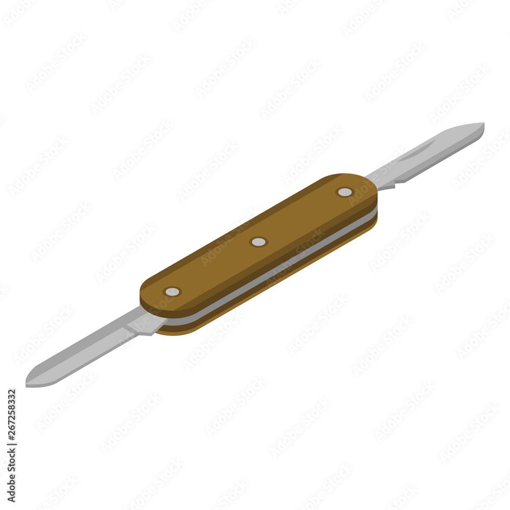 Penknife icon. Isometric of penknife vector icon for web design isolated on white background Penknife icon. Isometric of penknife vector icon for web design isolated on white background