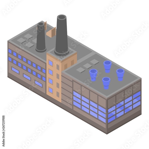 Big refinery factory icon. Isometric of big refinery factory vector icon for web design isolated on white background