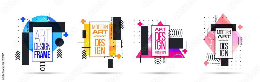 Fototapeta premium vector illustration. A minimalistic hipster colored frame design.