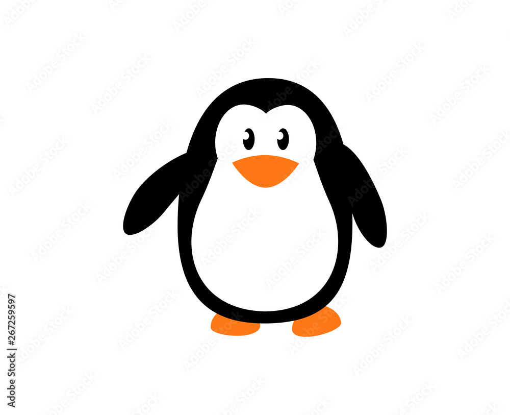 Fototapeta premium Cute funny little penguin vector illustration