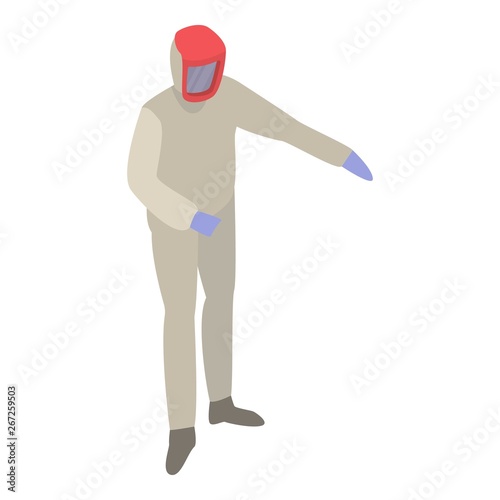 Man car painter icon. Isometric of man car painter vector icon for web design isolated on white background