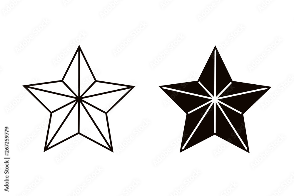 Set of stars, isolated on white background Set of stars, isolated on white background