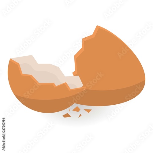 Chicken eggshell icon. Isometric of chicken eggshell vector icon for web design isolated on white background