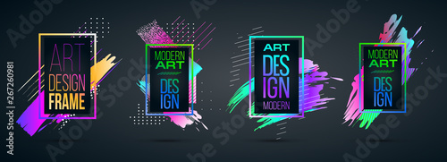 Vector frame for text Modern Art graphics for hipsters