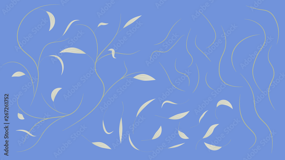 Set of leaves and branches Set of leaves and branches