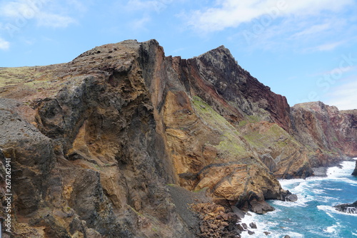 Ponta do Sao Lourenco Madeira landscape in a cloudy summer day