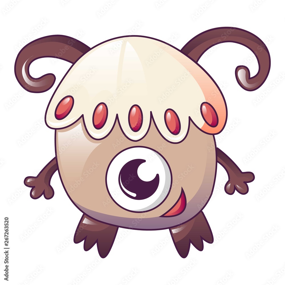 Fototapeta premium Cute one eye monster icon. Cartoon of cute one eye monster vector icon for web design isolated on white background