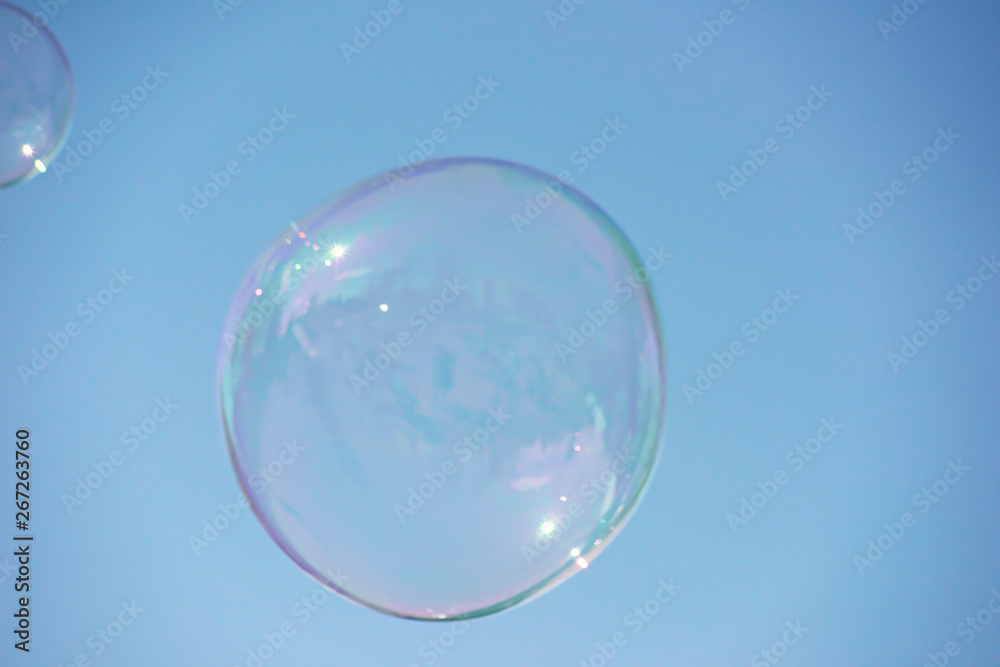 Soap bubble in the blue sky Soap bubble in the blue sky